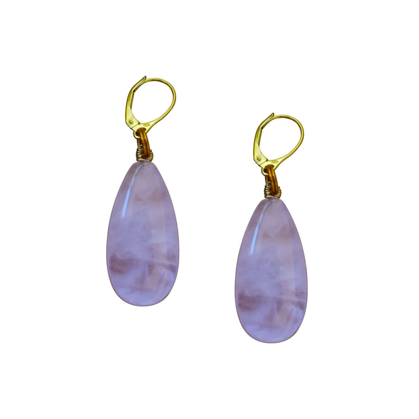 Rose Quartz and Yellow Gold Vermeil Earrings, Gemstone Earrings, Pink Gemstones, Feminine Jewelry,Bloom Collection | by nlanlaVictory-2