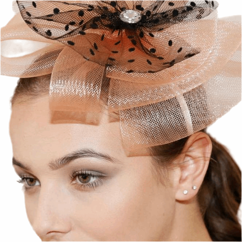 Ruby Rocks Pedra Fascinator - Peach