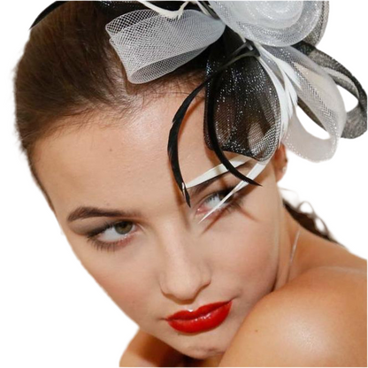 Ruby Rocks Sancha Fascinator - Black/White