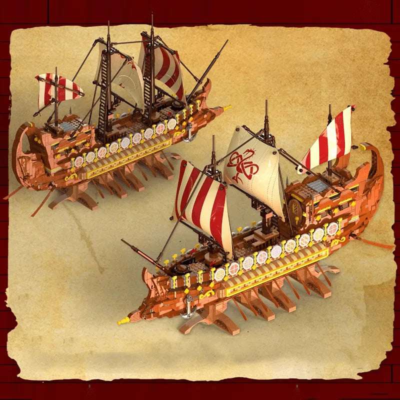 Ancient Viking Warship 2072pcs-2