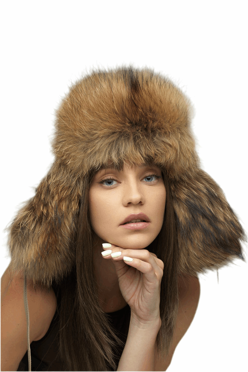 Taupe Genuine Arctic Fox and Mink Fur Hat