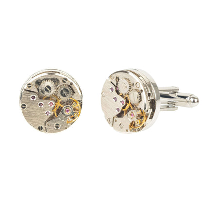 Watch Movement Cufflink Silver
