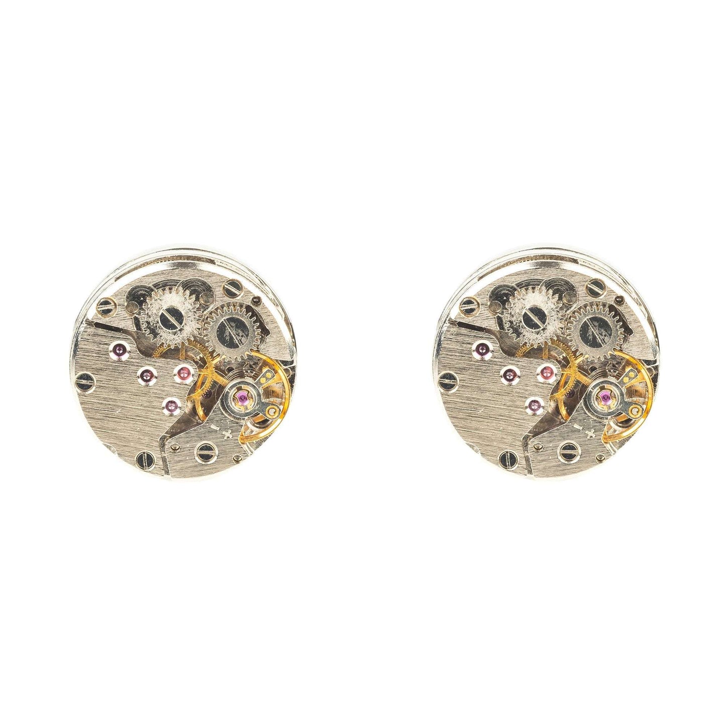 Watch Movement Cufflink Silver