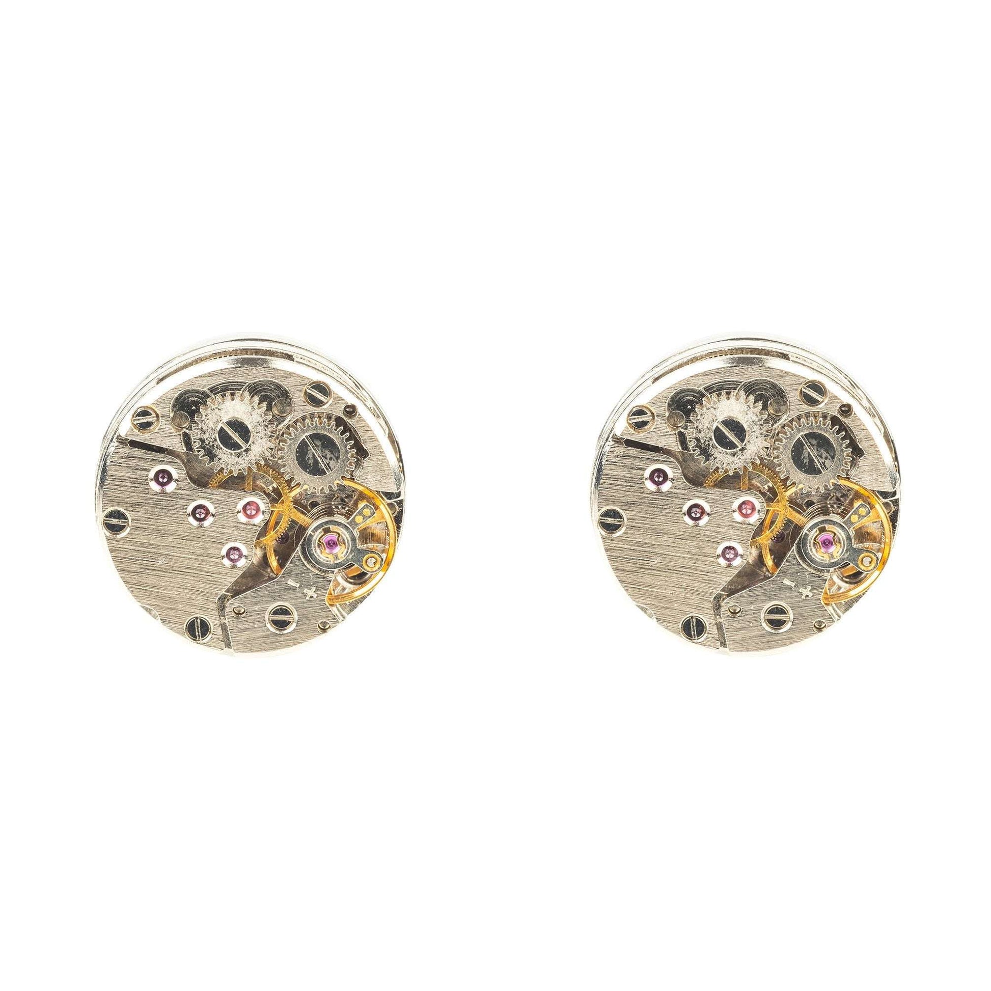 Watch Movement Cufflink Silver