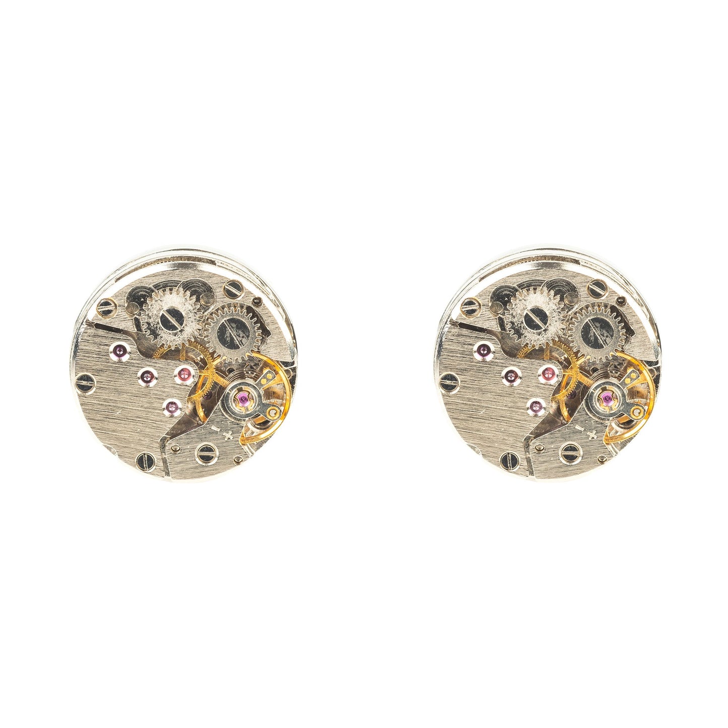 Watch Movement Cufflink Silver