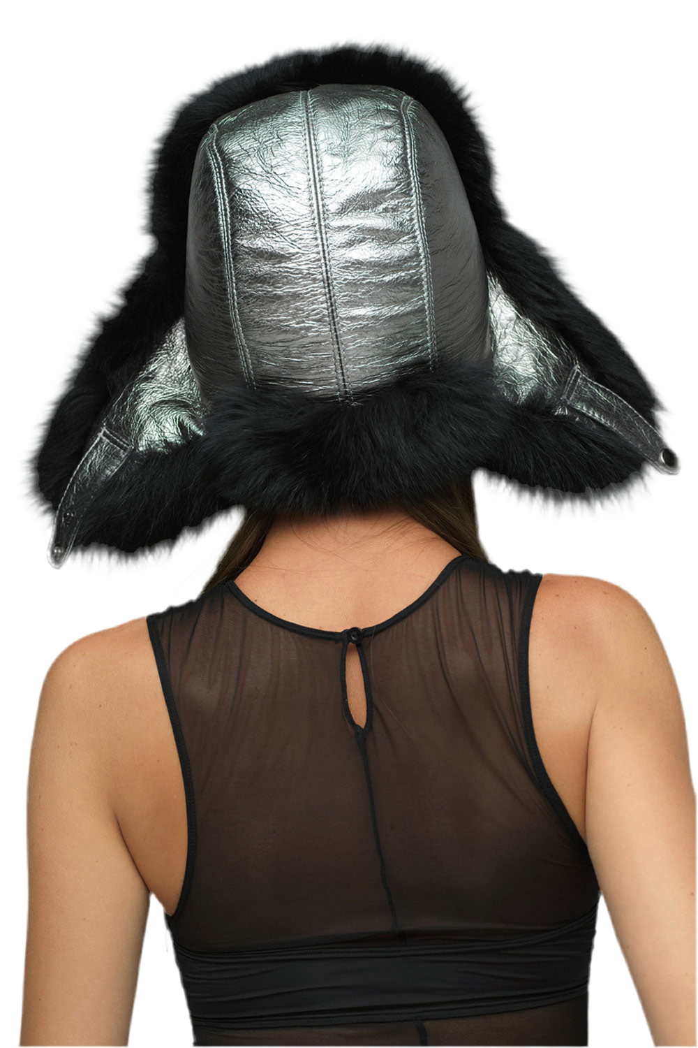 Black Genuine Arctic Fox Fur Hat