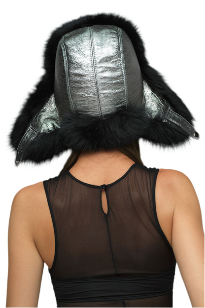 Black Genuine Arctic Fox Fur Hat