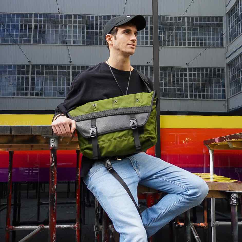 Bradley Upcycled Water Resistant Bike Messenger Bag-1