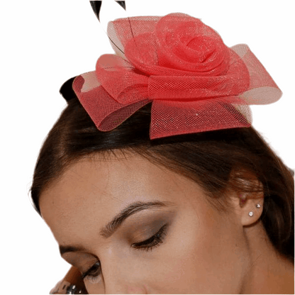 Ruby Rocks Norita Fascinator - Coral