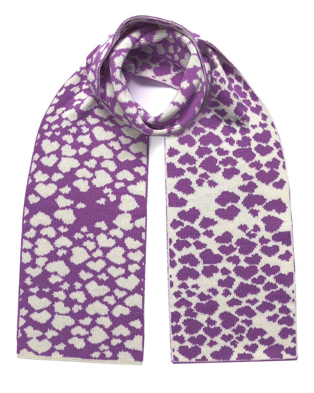 Hearts Wool & Cashmere Scarf Lilac