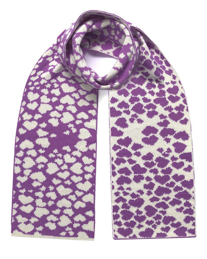 Hearts Wool & Cashmere Scarf Lilac