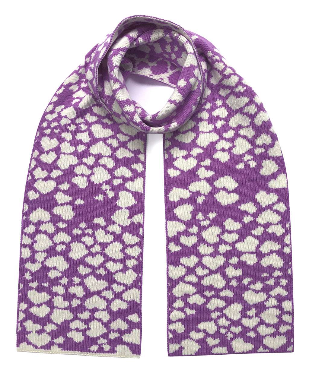 Hearts Wool & Cashmere Scarf Lilac