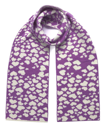 Hearts Wool & Cashmere Scarf Lilac