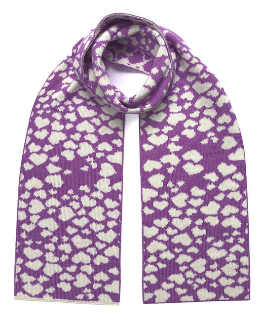 Hearts Wool & Cashmere Scarf Lilac