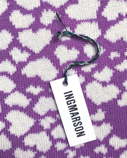 Hearts Wool & Cashmere Scarf Lilac