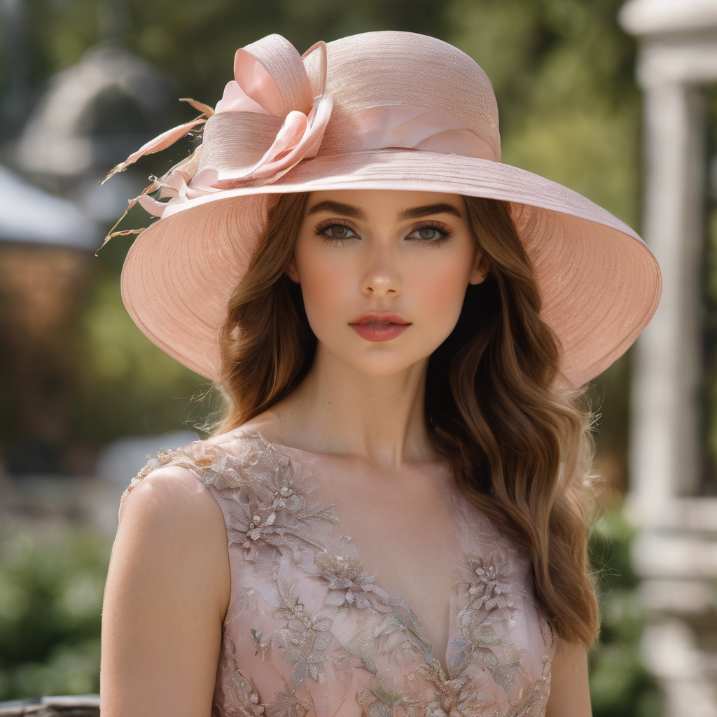 Ladies Pink Large Hat