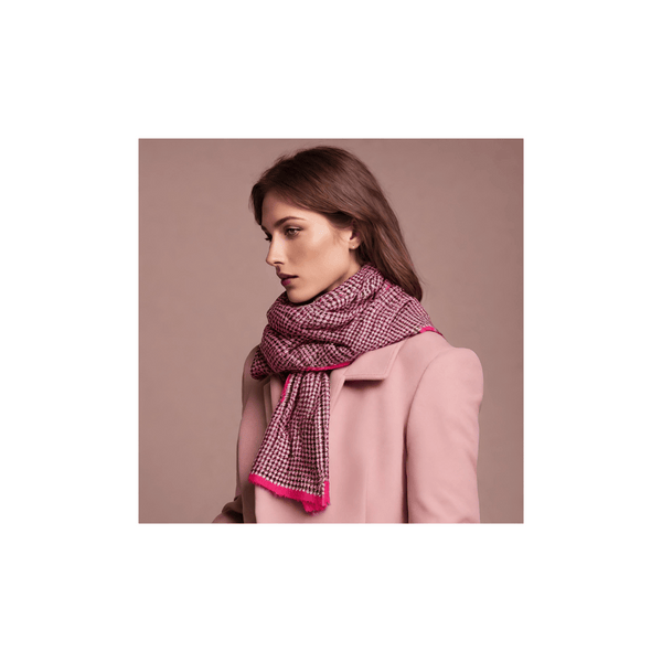 Pink Houndstooth Scarf