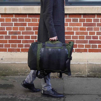 Water Resistant Roll Top Vegan Backpack-2