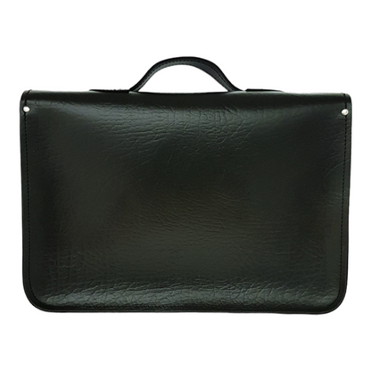 Twin Pocket Executive Handmade Leather Satchel - British Racing Green-1